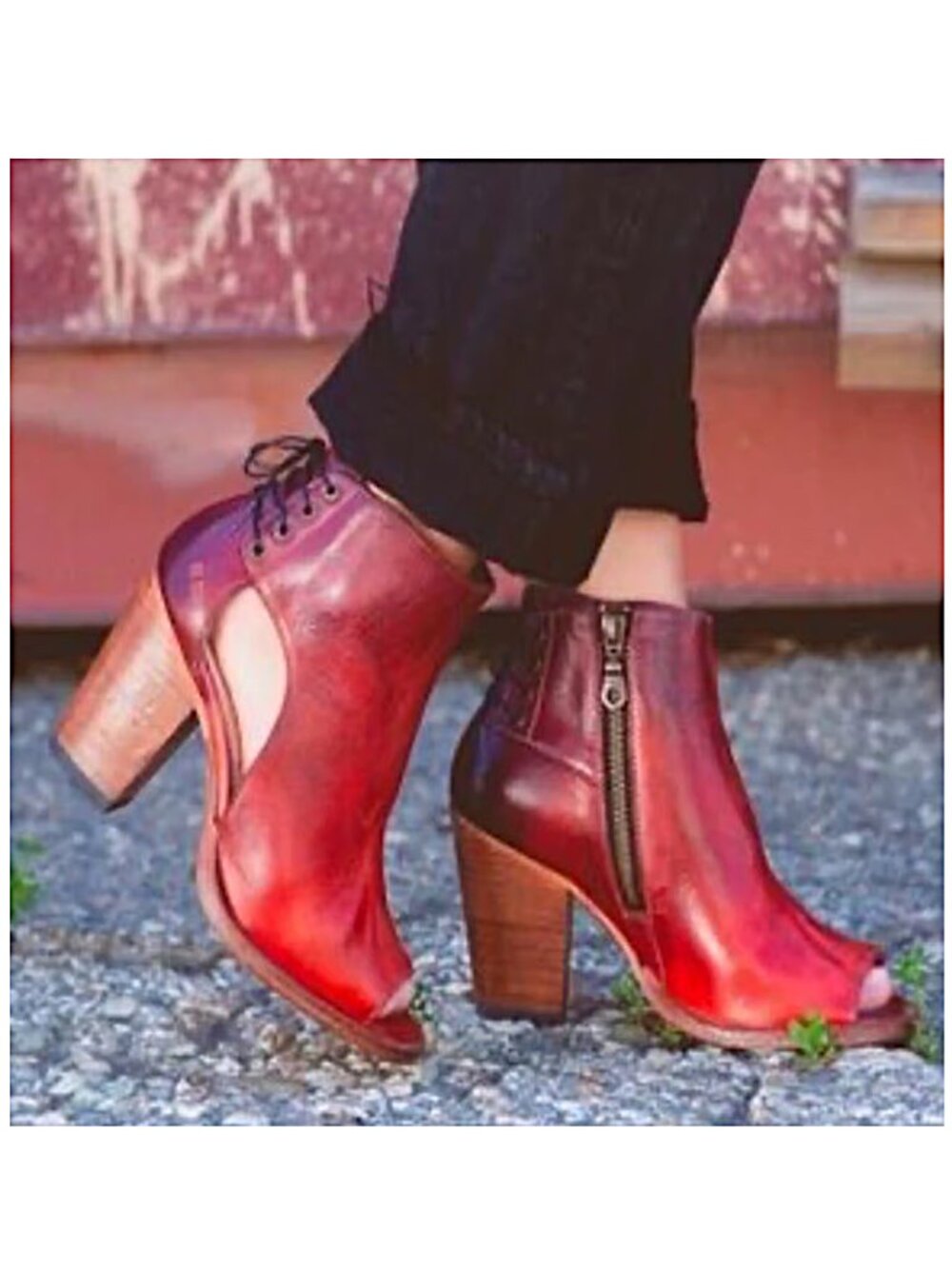 BED/STU Angelique Leather Heel Cranberry